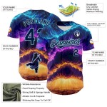 Custom Blue Navy-Ice Blue 3D Syntetyc Stormblessed Authentic Baseball Jersey