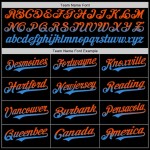 Custom Black Orange-Electric Blue Authentic Fade Fashion Baseball Jersey