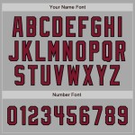 Custom Gray Crimson-Black Two-Button Unisex Softball Jersey