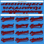 Custom Electric Blue Red-Black Authentic Baseball Jersey