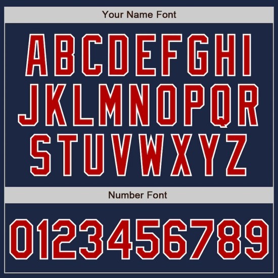 Custom Navy Red-Gray Bomber Full-Snap Varsity Letterman Split Fashion Jacket