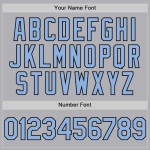 Custom Gray Light Blue-Black Mesh Authentic Throwback Baseball Jersey