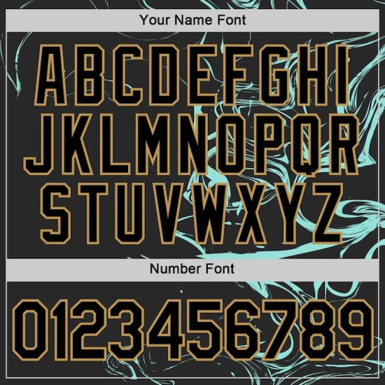 Custom Black Ice Blue-Old Gold 3D Esports Performance T-Shirt