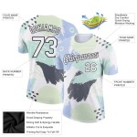 Custom White Black 3D Pattern Design Abstract Doodle Performance T-Shirt