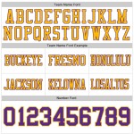 Custom White Purple-Gold Mesh Authentic Football Jersey
