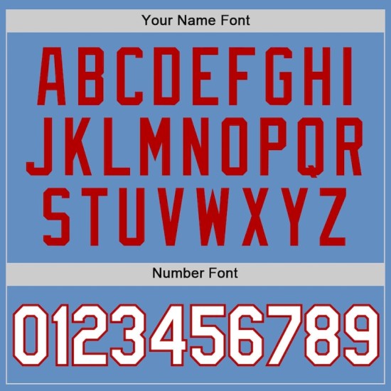 Custom Light Blue White-Red Performance T-Shirt