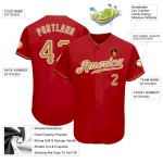 Custom Red Old Gold-White Authentic Baseball Jersey