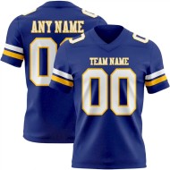 Custom Royal White-Gold Mesh Authentic Football Jersey