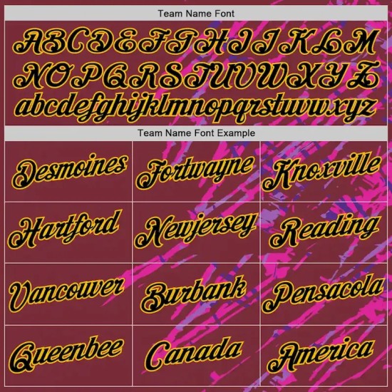 Custom Burgundy Black Gold-Deep Pink 3D Esports Performance T-Shirt