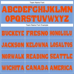 Custom Light Blue Orange Fleece Jogger Sweatpants