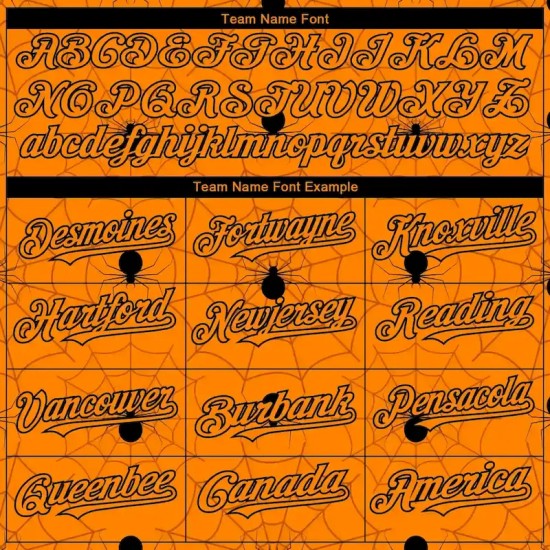 Custom Bay Orange Black 3D Pattern Design Spider Web Authentic Baseball Jersey