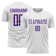 Custom White Purple Sublimation Soccer Uniform Jersey