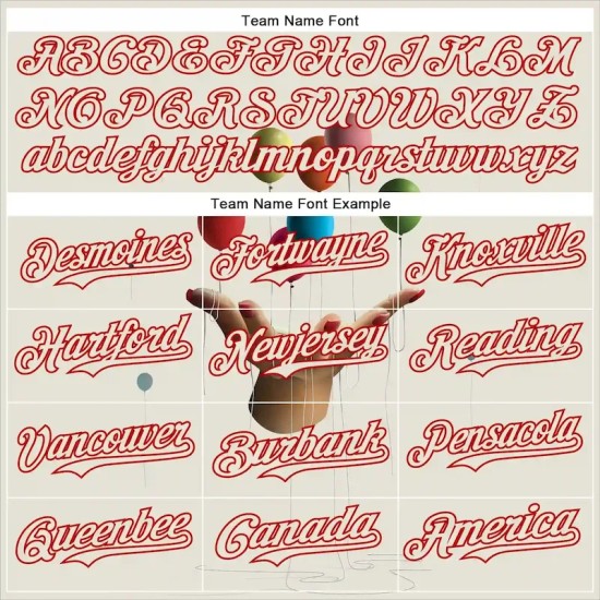 Custom Cream Red 3D Marcel Caram Allegory With Hand Authentic Baseball Jersey